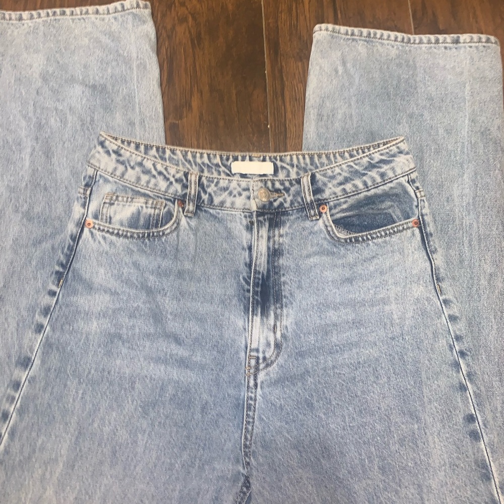 H&M high rise wide leg jeans